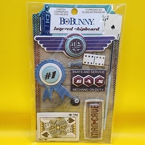Bo Bunny Wild Card Layered Chipboard 9 pc Scrapbook Crafts BoBunny